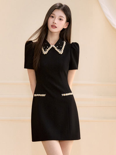 Starry Black A-line Dress OSH0133