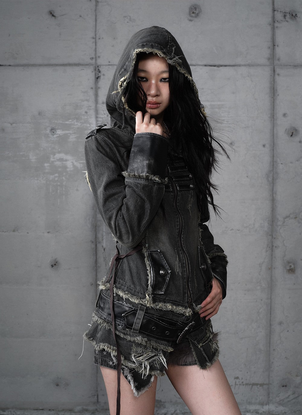 Denim Detachable Hooded Jacket NOR0202