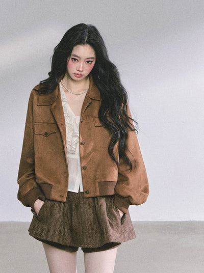 Brown Jacket/Skirt/Hepburn Style Shirt DIA0582