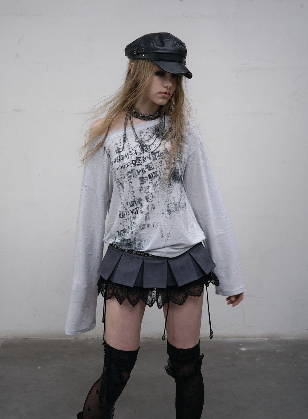 Punk One-shoulder Long-sleeved T-shirt NOR0169