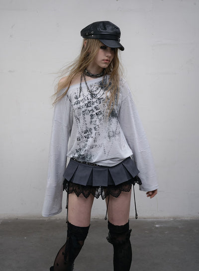 Punk One-shoulder Long-sleeved T-shirt NOR0169