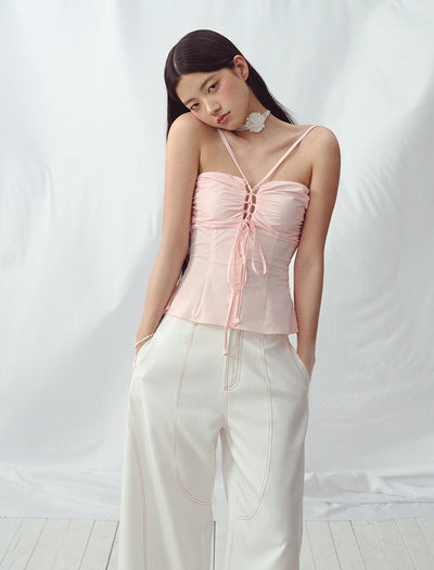 Cross Strap Hollow Striped Camisole LAL0220