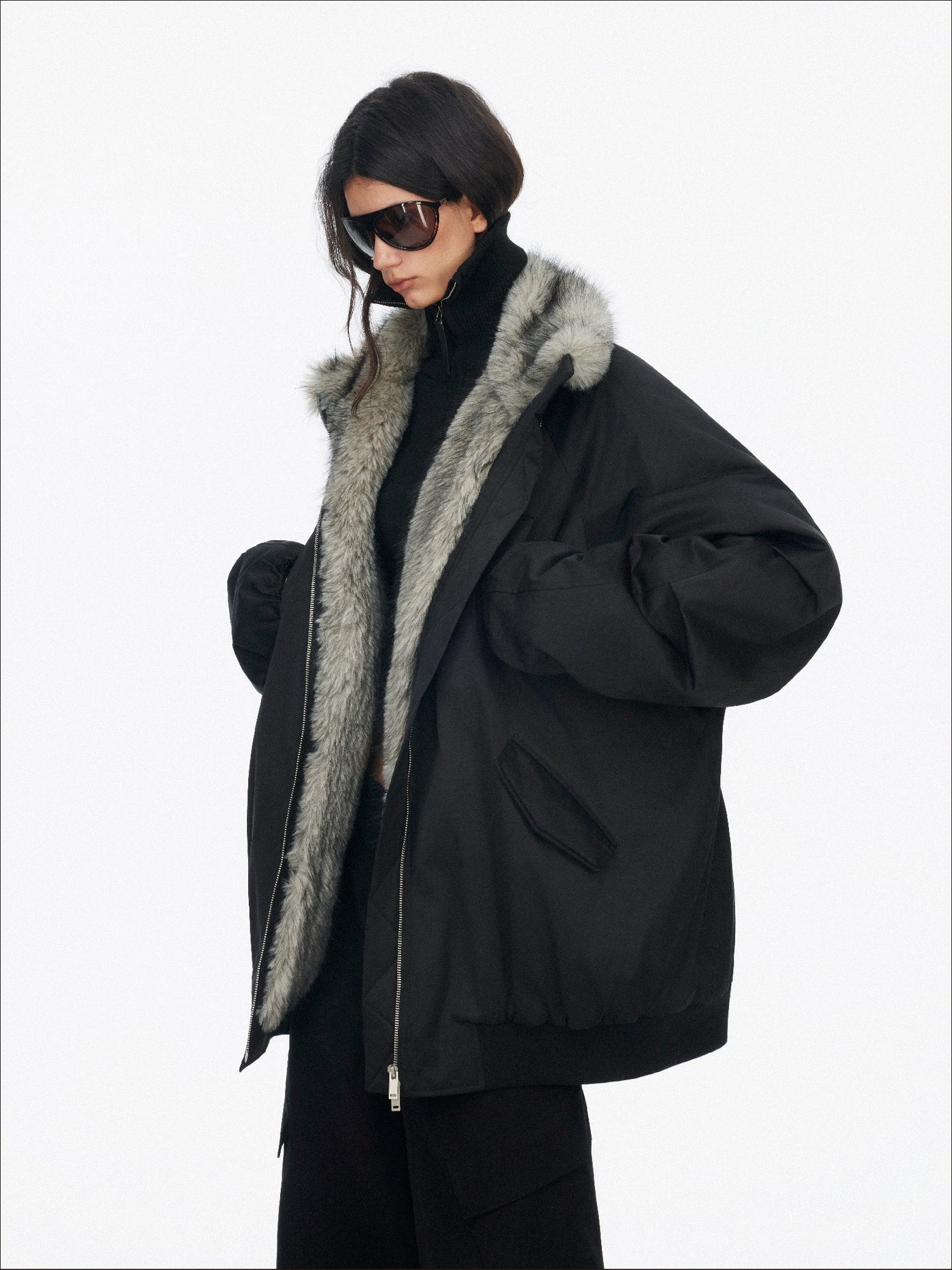 American Retro Plush Collar Coat SAL0205