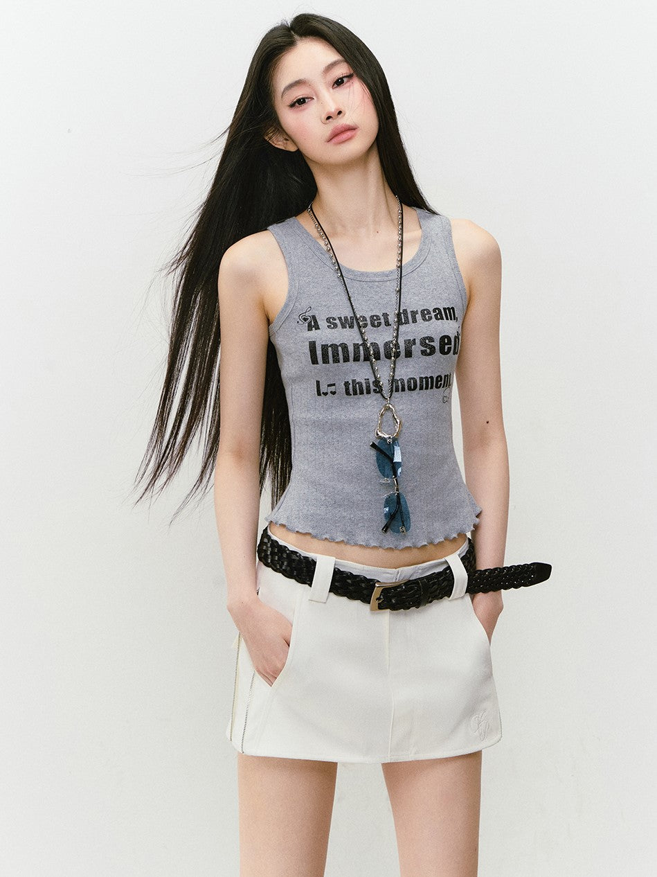 Double-side Zipper A-line Short Skirt VIA0319