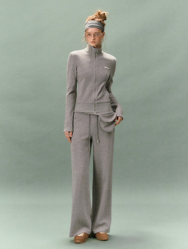 Stand Collar Slim Sweatshirt Jacket/Pants LAL0236