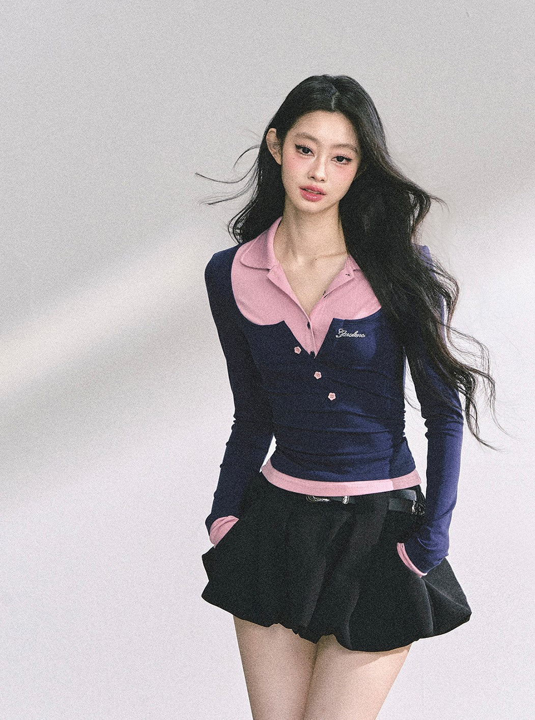 Fake Two-piece Long-sleeved T-shirt DIA0547