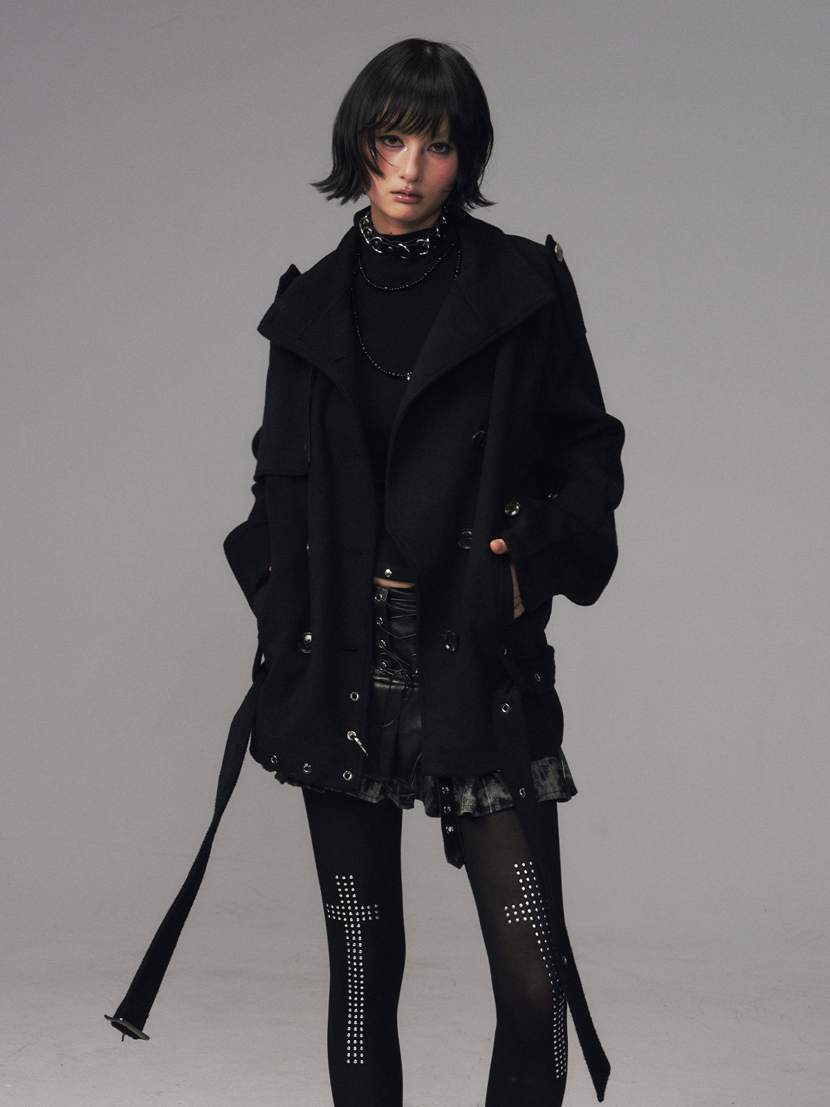 Oversized Collar Multi-Wear Jacket FRU0120