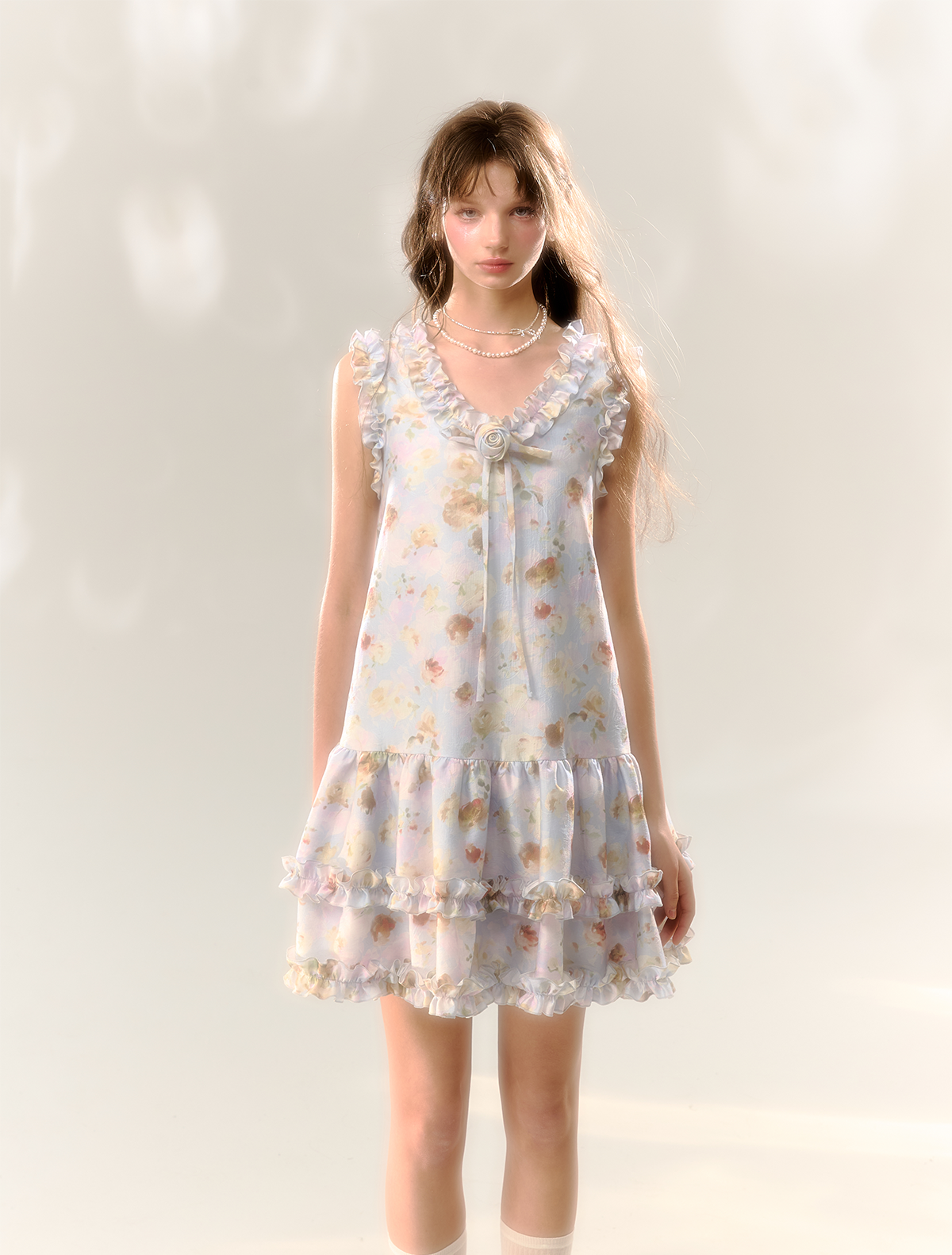 Flower Fairy Sleeveless Suspender A-line Dress SUN0066