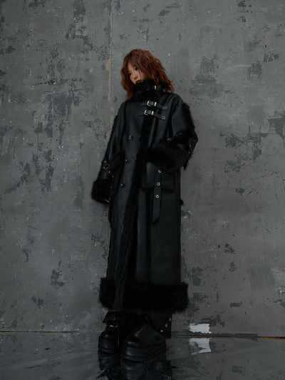 Dark Punk High-end Long Fur Coat FRU0052