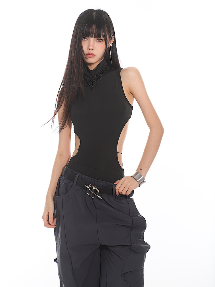 Niche Design Backless Cross-slimming Jumpsuit UNC0146