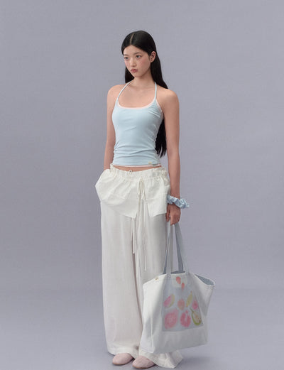 Lace Waistband Drape Pants LAL0212