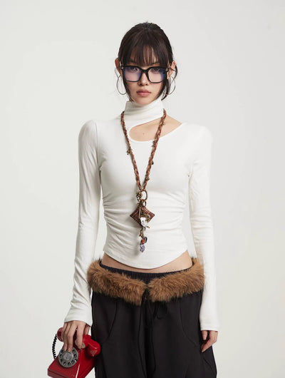 Slim Irregular Cut Long Sleeves T-Shirt UNC0311