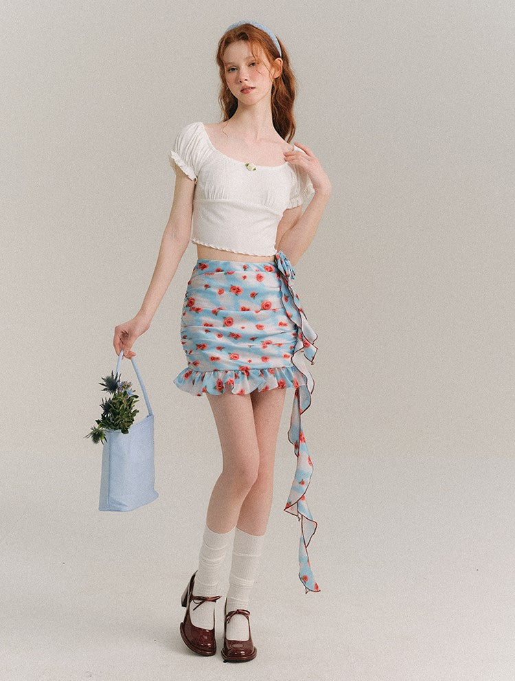 Hand-painted Rose Floral Camisole/Skirt GRO0042