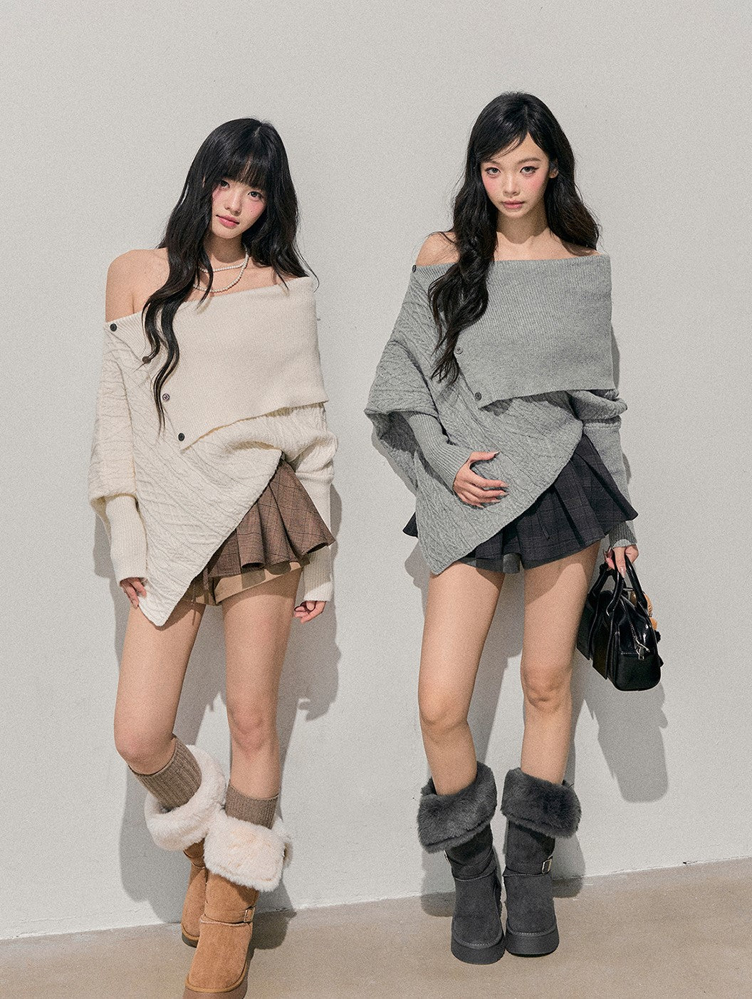 Off-shoulder Irregular Sweater DIA0721