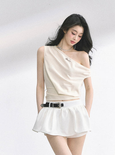 Slim Waist Off-shoulder Top DIA0494