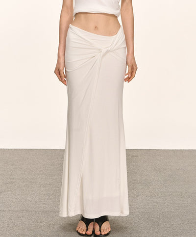 Pleated Oblique Shoulder Top/Skirt ANA0034