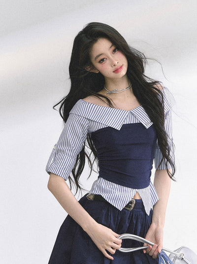 Large Collar Short-sleeved Shirt DIA0527