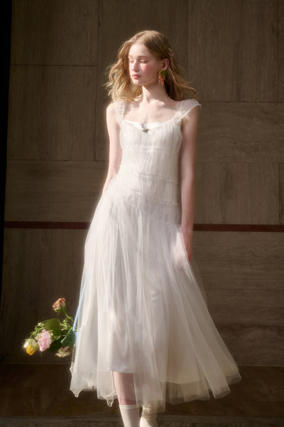 Puffy Tulle Mesh Suspender Dress GRO0130