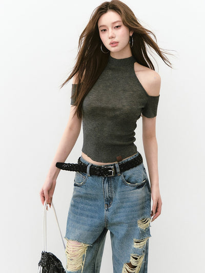 Reversible Slim High Collar Top VIA0248