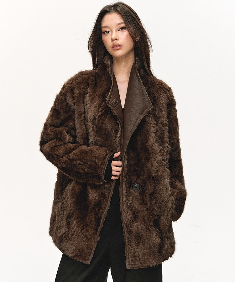 High-end Stand-collar Faux Fur Coat ANA0081