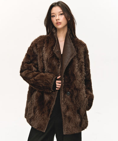 High-end Stand-collar Faux Fur Coat ANA0081
