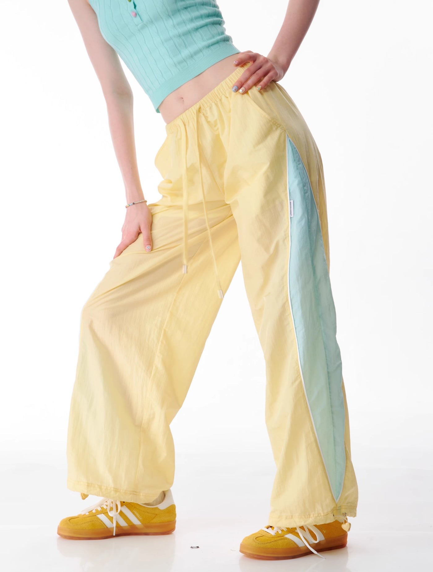 Contrast Color Wide Leg Quick-drying Sports Casual Pants ZIZ0103