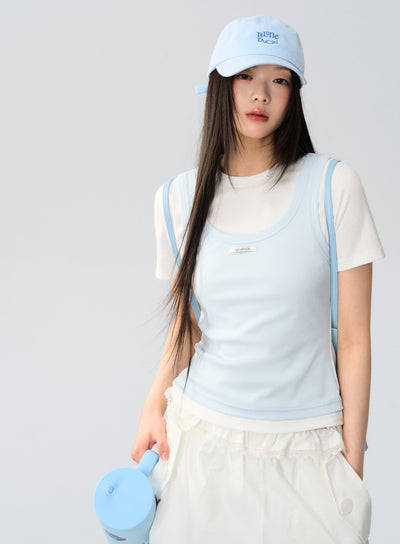 Fake Two-piece Layered T-shirt LAL0172