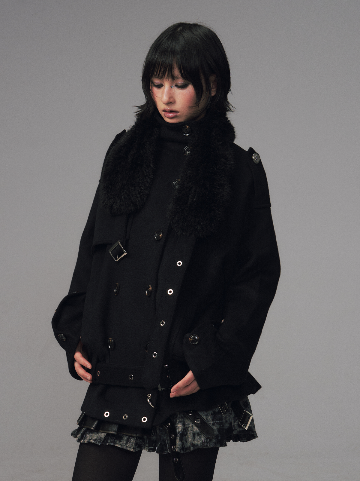 Oversized Collar Multi-Wear Jacket FRU0120