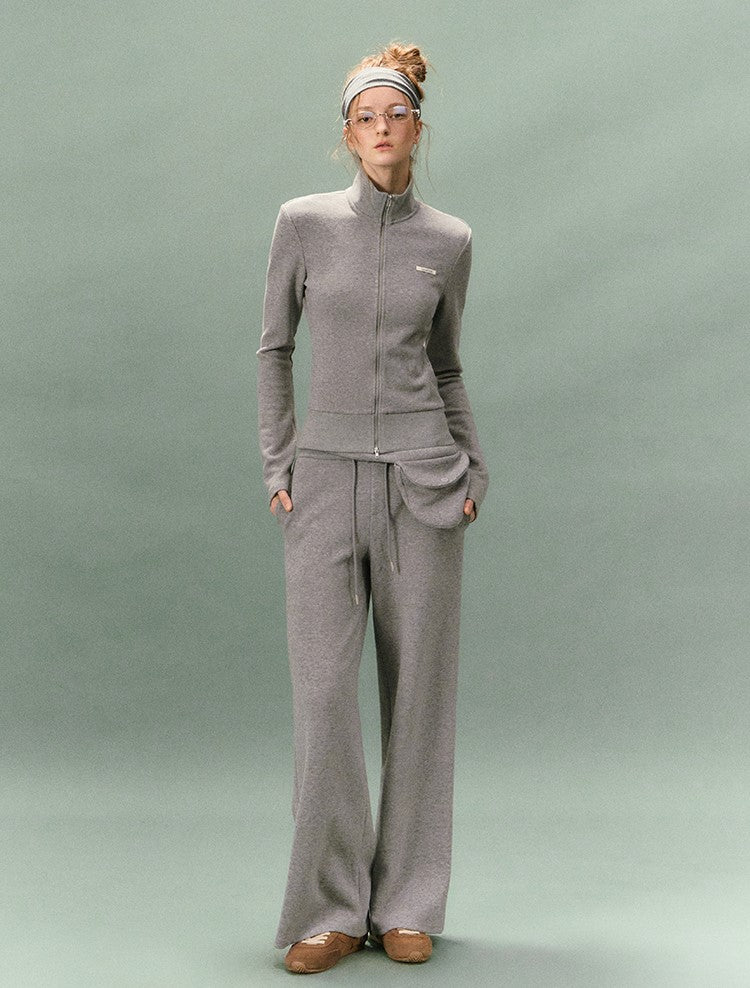 Stand Collar Slim Sweatshirt Jacket/Pants LAL0236