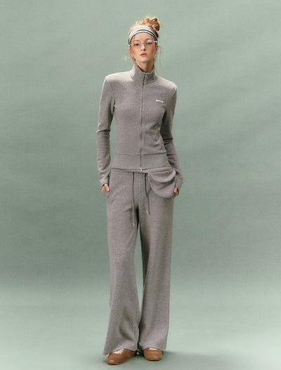 Stand Collar Slim Sweatshirt Jacket/Pants LAL0236