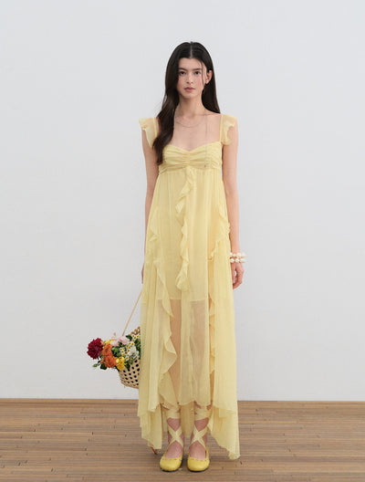 Small Flying Sleeves Ruffle Dress LAL0196