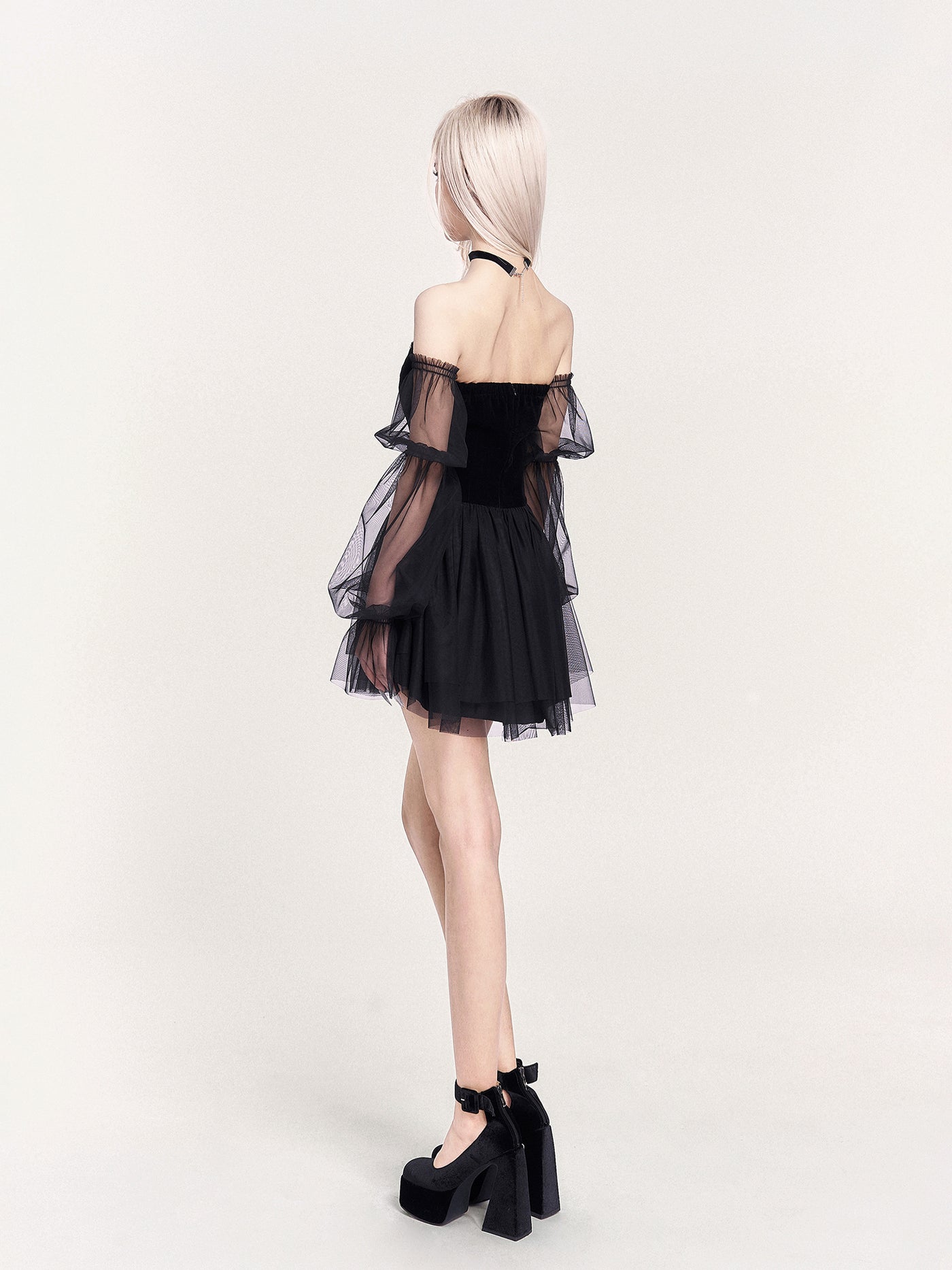 Lace See-through Velvet Dress VOC0470