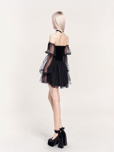 Lace See-through Velvet Dress VOC0470