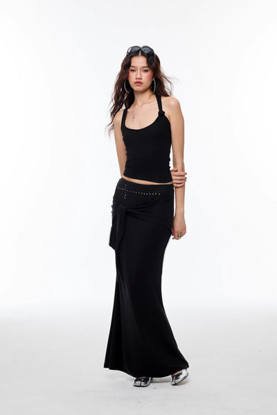 Cross Irregular Long Skirt 4MU0131
