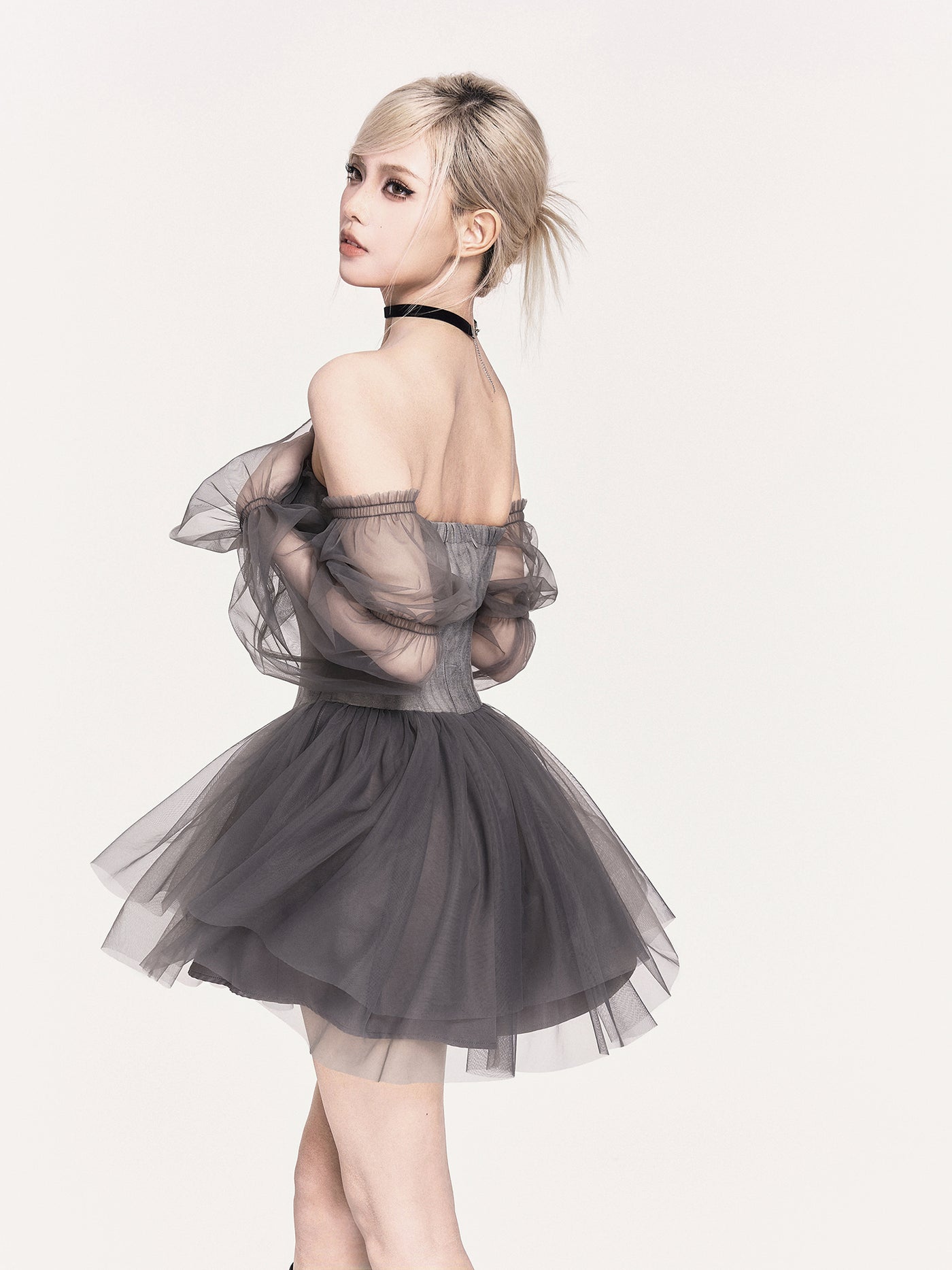 Romantic Design Tie-dye Puffy Dress VOC0471