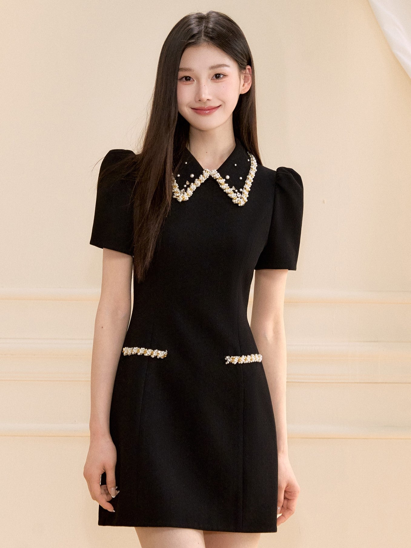 Starry Black A-line Dress OSH0133