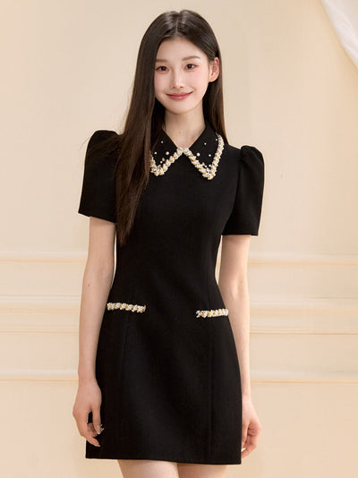 Starry Black A-line Dress OSH0133
