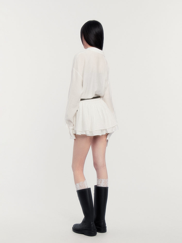 Loose Thin Long Sleeve Shirt/Cake Skirt VOC0370