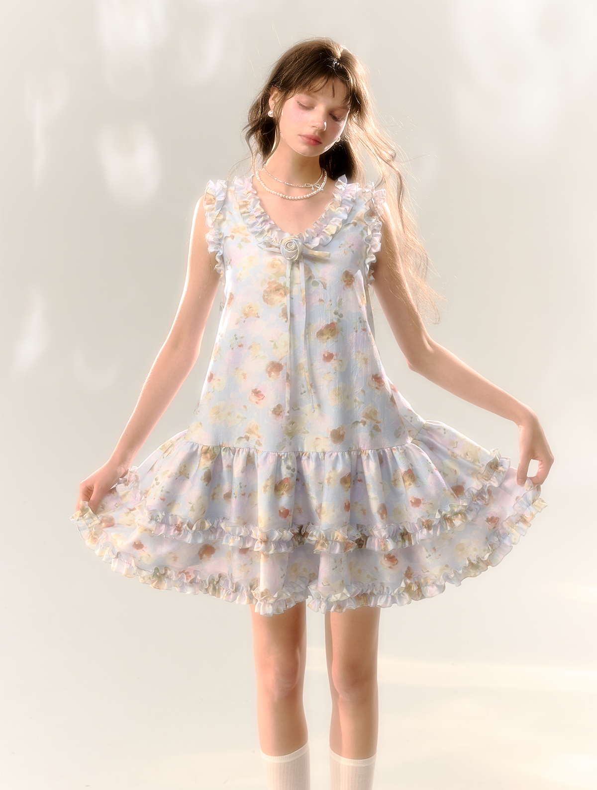 Flower Fairy Sleeveless Suspender A-line Dress SUN0066