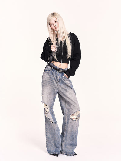 Little Devil Hooded Zip-Up Short Jacket VOC0486