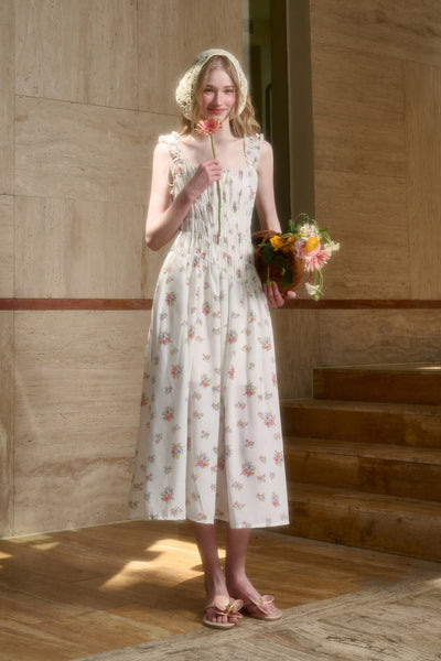 Bow Tie Floral Long Dress GRO0137