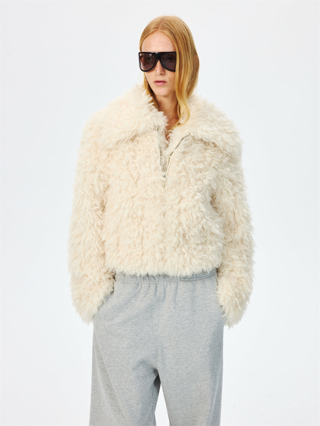 Large Lapel Eco-friendly Fur Short Coat CUR0266