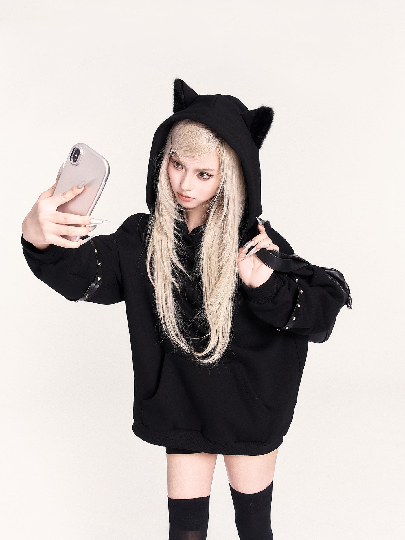 Cat Ear Loose Hooded Sweatshirt VOC0460