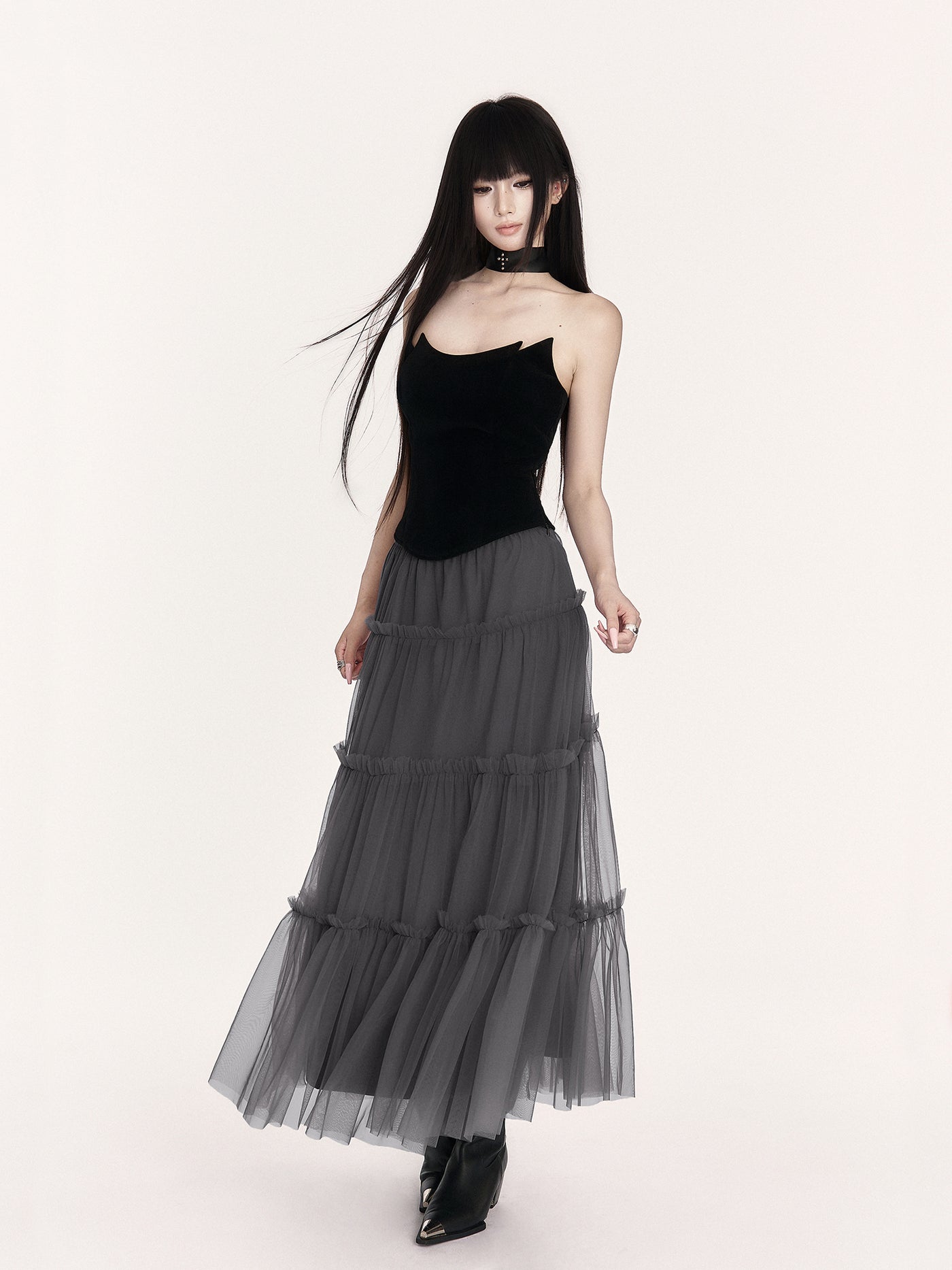 Romantic Irregular Mesh Cake Skirt VOC0436