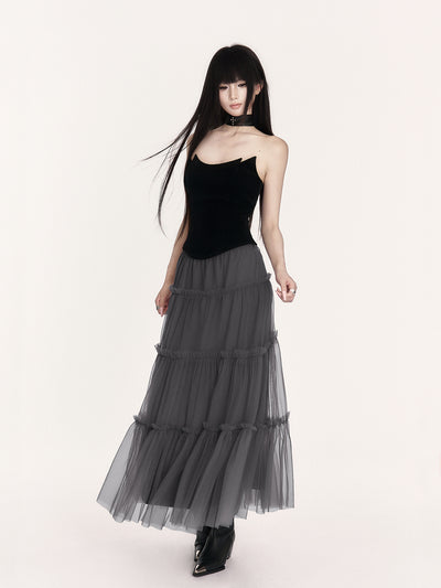 Romantic Irregular Mesh Cake Skirt VOC0436