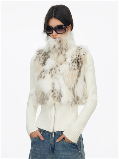 Eco-friendly Fur Patchwork Knit Jacket SAL0194