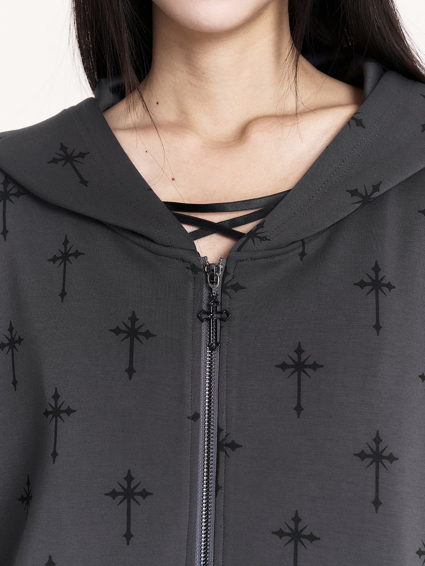 Casual Cross Design Hooded Jacket/Shorts VOC0459