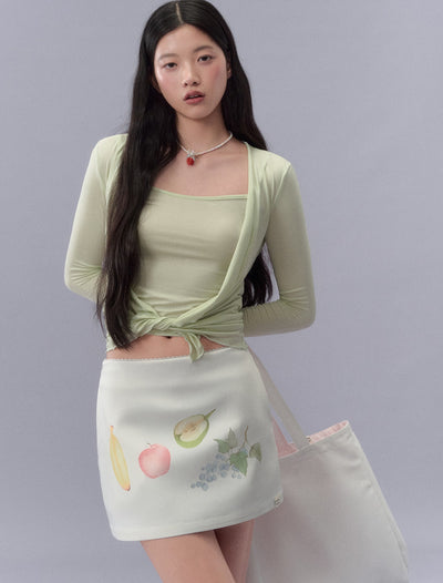 Fruit Print Short Skirt LAL0214