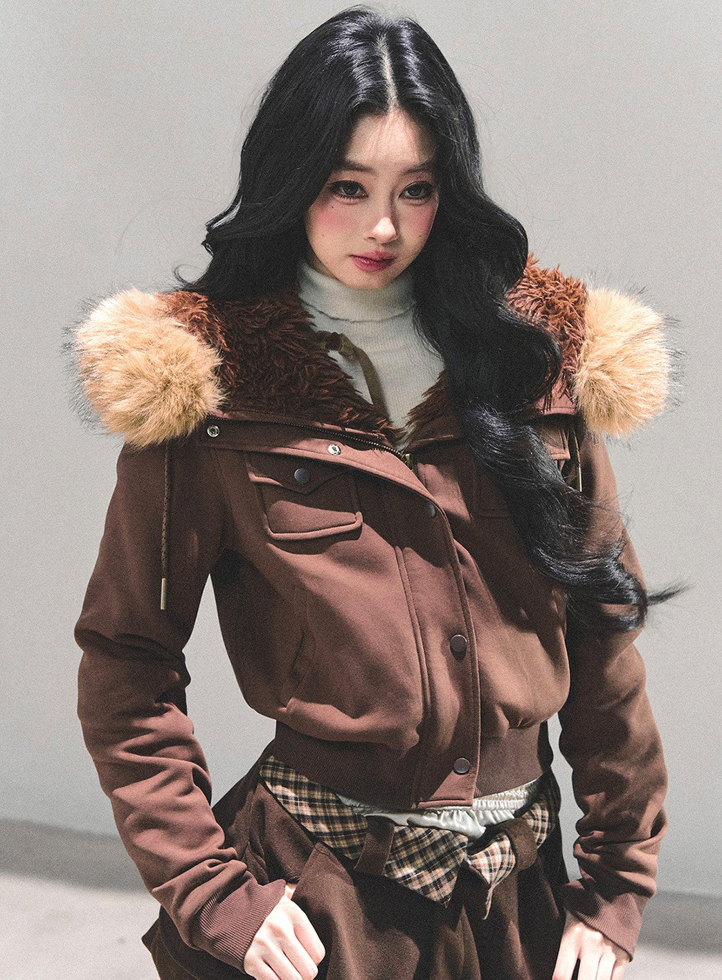 Hooded Lambswool Fleece Jacket DIA0677