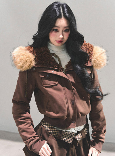 Hooded Lambswool Fleece Jacket DIA0677